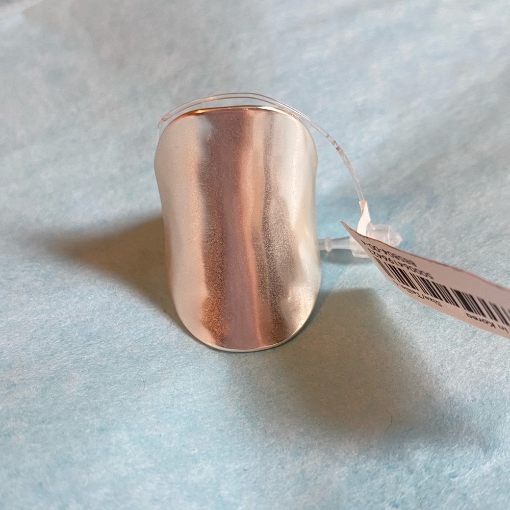 Wide Textured silver plated Ring size 6